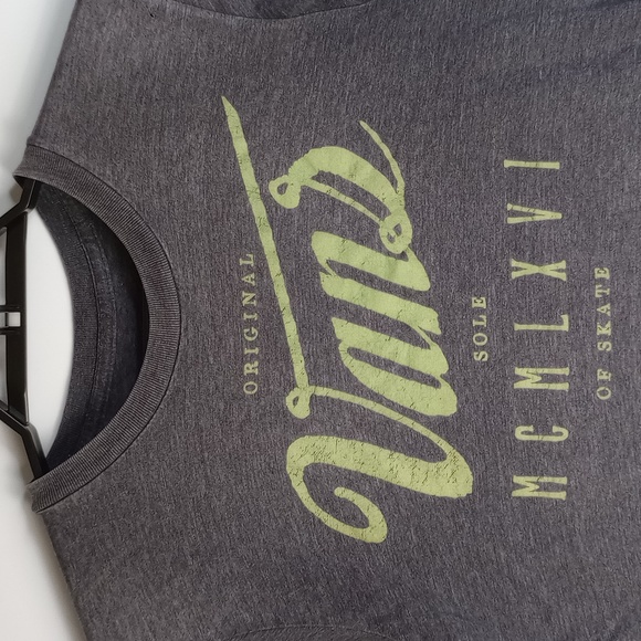 Vintage Vans Worn Holey Original Sole of Skate T Shirt Gray & Green - Picture 2 of 11